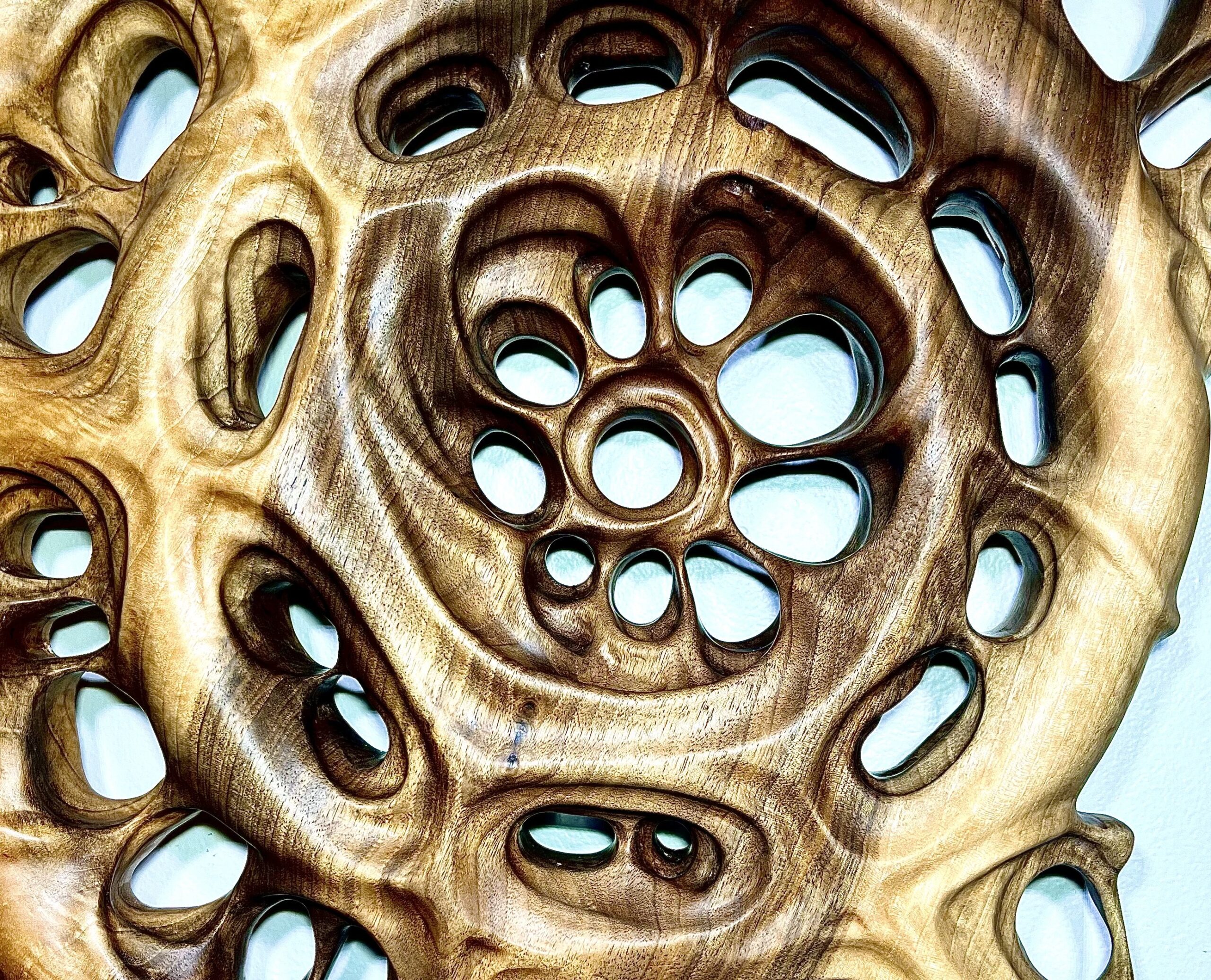Close-up of the wooden wall hanger